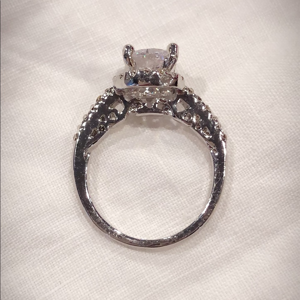 5/$50 White Sapphire & Silver Engagement Ring - Picture 5 of 5